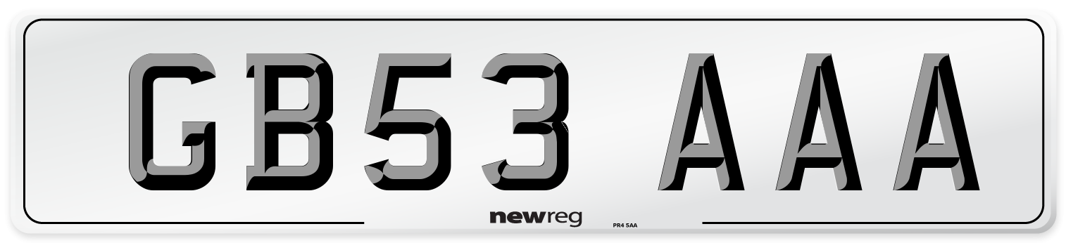 GB53 AAA Number Plate from New Reg